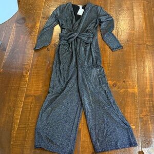 NWT black and silver metallic jumpsuit